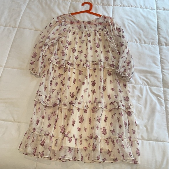 Zara Floral Blue and Cream girls Dresses size 10 NWT - Picture 4 of 6